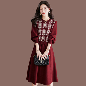铃仙羊绒羊毛衫洋气针织连衣裙女式韩版时尚宽松中长款毛衣裙厚