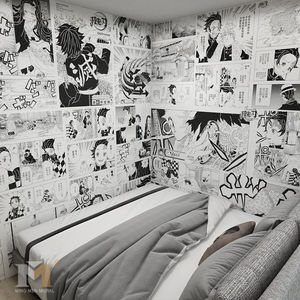 名侦探柯南漫画房间黑白宿舍二次元卧室日系壁纸墙贴动漫海报贴纸