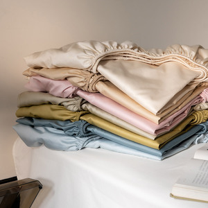 简约纯色高级感100S长绒棉单独床笠床单床垫保护罩1.5m1.8m床品
