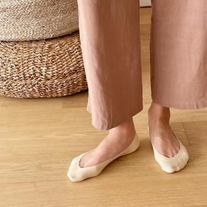 Ksox夏季袜子韩国简约纯色地板船袜低帮浅口隐形袜硅胶防滑防掉跟