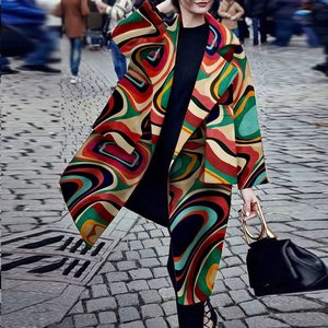 S-xxxl women's Digital print African long coat大码非洲女外套