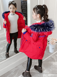 女童棉衣2018新款韩版洋气十岁冬装外套中长款大童装公主羽绒棉服