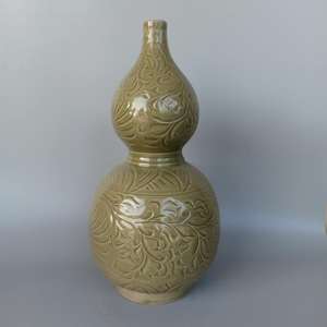 宋耀州窑葫芦瓶 古玩古董老货旧货 包老古瓷老物件 仿古收藏摆件