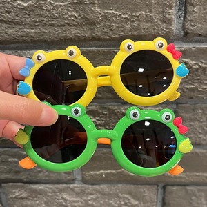 儿童偏光太阳镜男女童可爱青蛙造型墨镜宝宝软框防紫外线护目镜潮