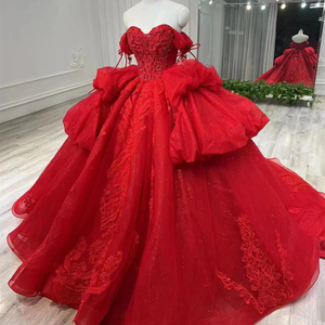 西式婚纱主纱高级质感红色重工奢华胖mm大码在逃公主2023新款新娘