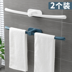 毛巾架卫生间简约无痕收纳置物架浴室免打孔塑料创意单杆浴巾挂架