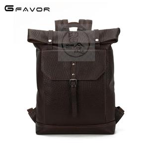 -Source point leather backpack top layer cowhide men's backp