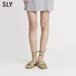 SLY 日系时尚搭配绑带罗马鞋凉鞋女 0309SB55-03