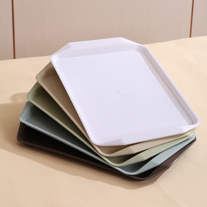 加厚快餐托盘长方形塑料饭店传菜盘餐厅汉堡上菜盘商用食堂端菜盘
