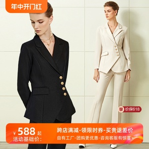 高端西装套装女修身显瘦ol时尚小西装外套职业装气质干练韩版西服