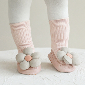 宝宝地板鞋袜女可爱花朵婴儿公主学步袜子软底防滑满月防掉鞋袜