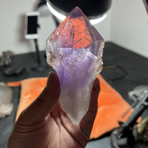 天然巴西紫水晶冰糖权杖骨干原石 重317克