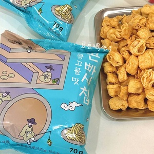韩国进口零食莉迩香脆豆粉味薯片空心脆玉米酥片休闲膨化食品70g