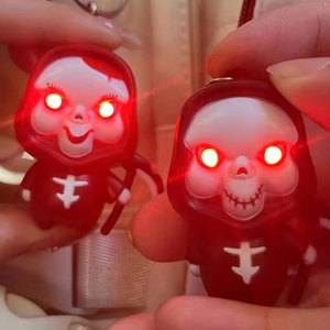 死神LED按钮发声挂件发光骷髅人幽灵恐怖吓人恶搞万圣节礼物玩具