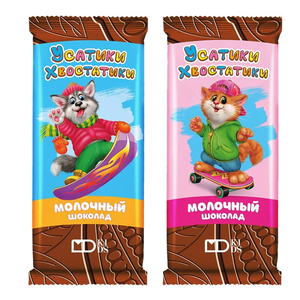 俄罗斯巧克力进口小可爱系列牛奶巧克力85克黑巧可可脂儿童零食
