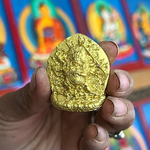 【造佛像】小号大黑天六臂玛哈嘎拉擦擦佛像 西藏传统泥塑造像