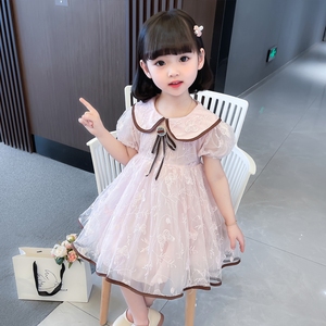 女童夏季2024新款蓬蓬公主裙儿童小女孩洋气连衣裙演出服裙子宝宝