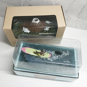 日本代购Rotary hero 创意富士山海上冲浪石庭景色客厅桌面纸巾盒