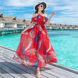 海边度假沙滩裙女海南三亚泰国显瘦长裙宽松普吉岛巴厘岛仙女裙子