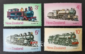 新西兰  1973年交通工具 蒸汽火车邮票