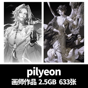 韩国画师 pilyeon 作品画集古风古典插画插画线稿美术纸素材图片