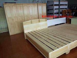 郑州包邮双人床单人床大小尺寸床实木床床头柜郑州特价双人床