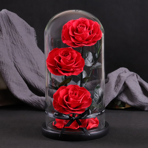 永生花玫瑰花礼盒干花真花花束摆件巨型三朵玫瑰生日礼物送女朋友