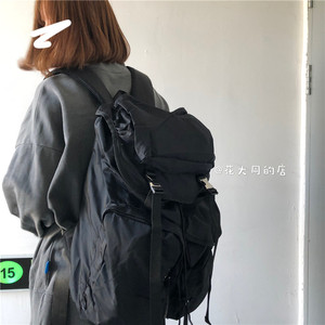潮流抽绳双肩包男日韩版大容量休闲百搭电脑包旅行背包女学生书包