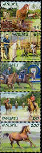 KAW334瓦努阿图2002年马 邮票新5全