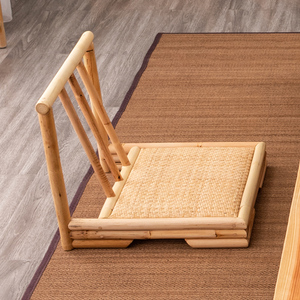 日式禅意矮椅竹藤榻榻米椅子家用矮凳子阳台带扶手座椅喝茶靠背椅