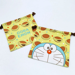 日本原单哆啦猫环保棉质巾着袋束口袋旅行小物收纳袋内衣袋包中包