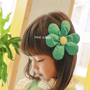 韩国东大门甜美大花朵发夹女儿童发饰糖果色布艺发箍头饰洋气边夹