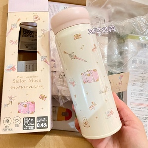 现货 日本代购正品 可爱粉色美少女不锈钢保温杯480ml 熊猫 筷勺