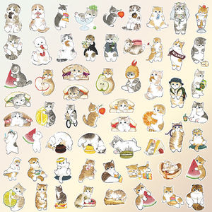 115张日系可爱小猫咪贴纸卡通喵喵咪手机壳手账个性装饰贴画防。