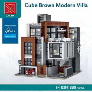 街景积木现代韩式别墅创意拼装模型Villa modular益智玩具建筑MOC