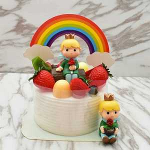 小王子生日蛋糕摆件儿童男孩蛋糕装饰手捧花树桩小王子5个每包包