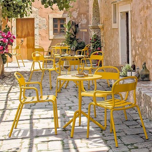 户外铝合金桌椅组合室外庭院露天休闲区外摆方桌花园咖啡厅小桌子