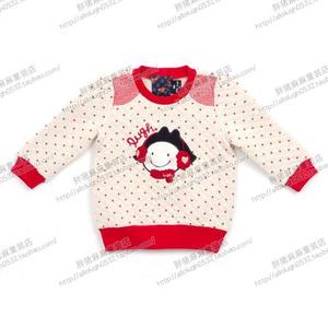 幼小童韩版童装 儿童长袖卫衣 女童红点空气层长袖套头长袖卫衣