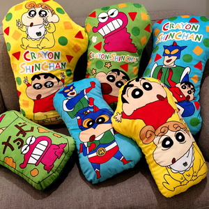 日本蜡笔小新小白超人印花抱枕双面动漫沙发靠垫靠枕卡通毛绒玩具