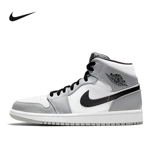 Nike耐克Air Jordan AJ1 Mid男子烟灰中高帮复古篮球鞋554724-092
