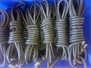 进口包邮电源线纯铜电锤电钻电动工具两芯2平方带插头柔软护套线