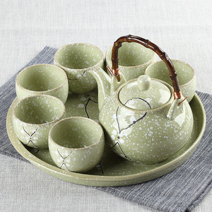 茶具套装陶瓷日式家用简约茶碗雪花釉整套汝窑功夫茶杯泡茶壶