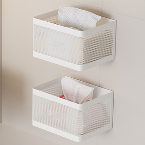 纸巾盒卫生间浴室厕纸抽纸盒厕所卫生纸卷纸置物架壁挂免打孔篮子
