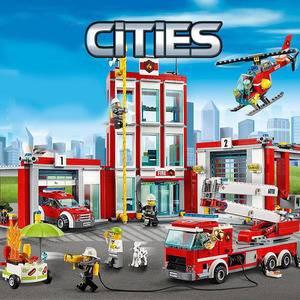 城市消防局飞机警察局系列礼物乐高拼装益智中国积木男孩子玩具
