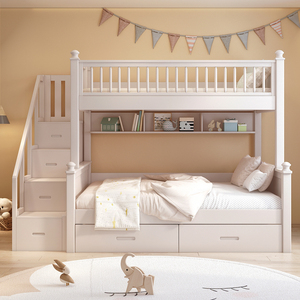 全实木儿童床双层床两层子母床高低床上下铺二层上下床互不打扰床