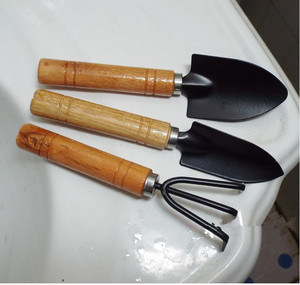 园艺工具三件套 花园小铁铲耙锹 种花种菜用品 铲子/ 锹子/ 耙子