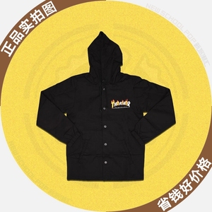 新派潮汇 THRASHER FLAME MAG 火焰LOGO教练夹克防风薄款连帽外套