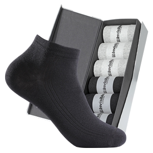 隐形盾正品新款中筒袜子男女冬四季银离子抗菌防臭袜纯色6双盒装