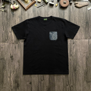 NVGS Kofu Pocket Tee 黑色重磅 日本靛蓝染古布口袋短袖T恤 复古