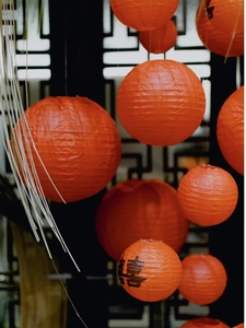 春节纸灯笼元旦新年节日场景布置小红灯笼串装饰商场活动户外灯笼